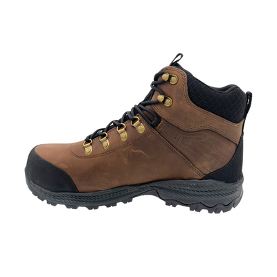 Men 6" Brown Tumbled Leather Waterproof Work Boot - KT1009