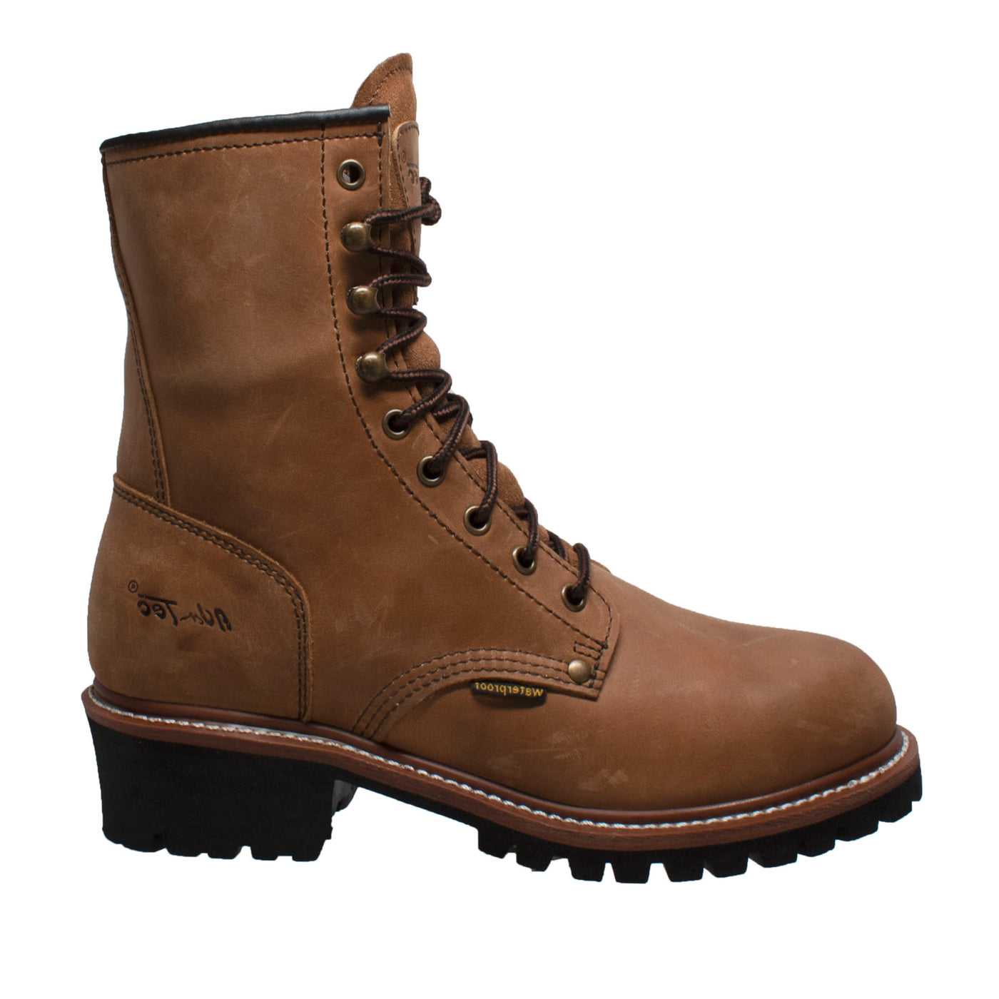 Men's 9" Waterproof Logger Brown - 1427WP - Shop Genuine Leather men & women's boots online | AdTecFootWear