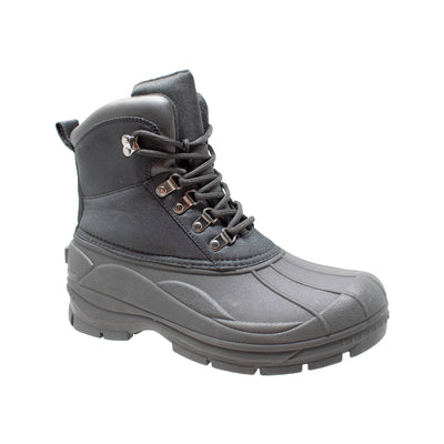 Mens Black Nylon Lace Up Winter Boots - Shop Genuine Leather men & women's boots online | AdTecFootWear