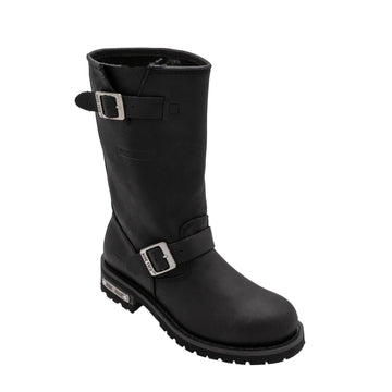 1440- Deluxe: Men's 11" Engineer Boot- Black [Soft toe]