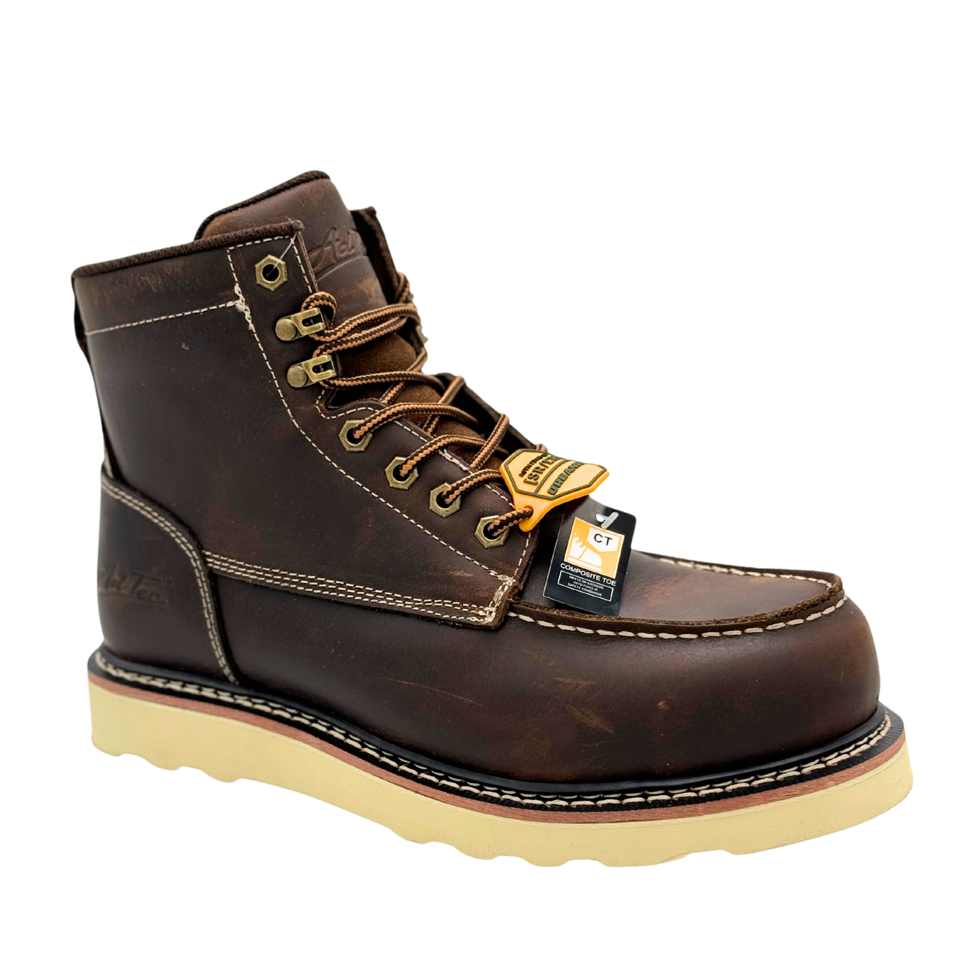 Rancho: Men's 6" Moc Toe: Oil Tan Brown- [COMPOSITE SAFETY TOE]- 9256DB