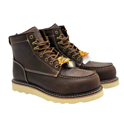 Rancho: Men's 6" Moc Toe: Oil Tan Brown- [COMPOSITE SAFETY TOE]- 9256DB