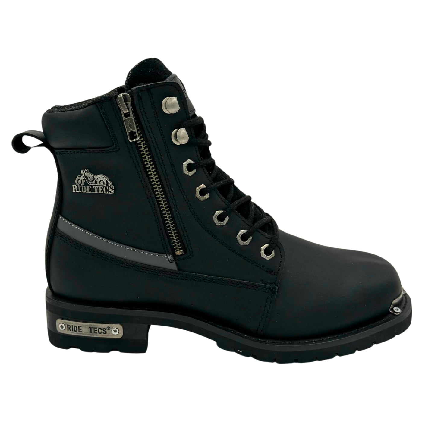 Womens 6' Reflective Double Zipper Biker Boot - 8787