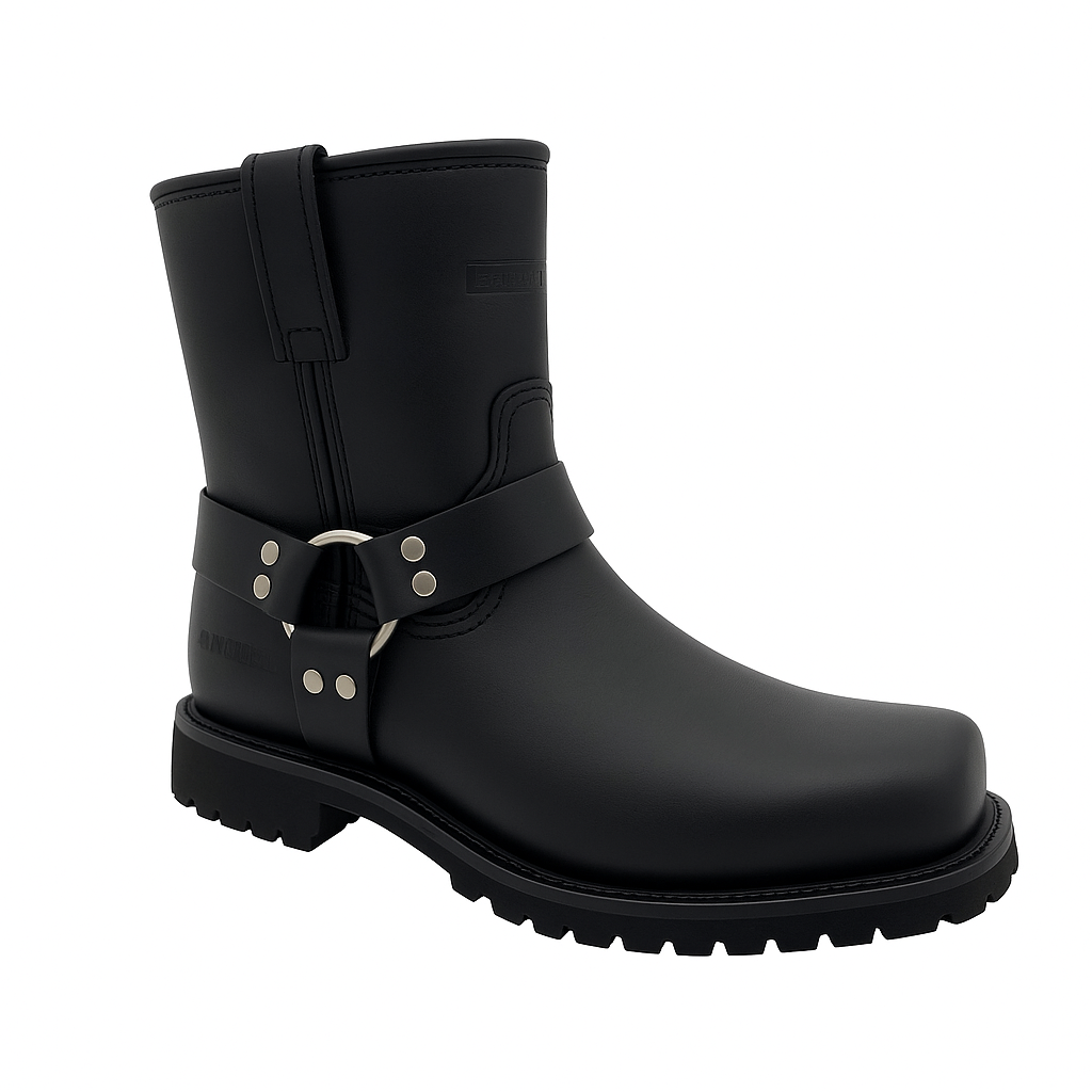 Ad Tec Men\'s Beautiful Black Leather Boots With Harness!! Size 9.5 W AdTec Harness Men main image 3