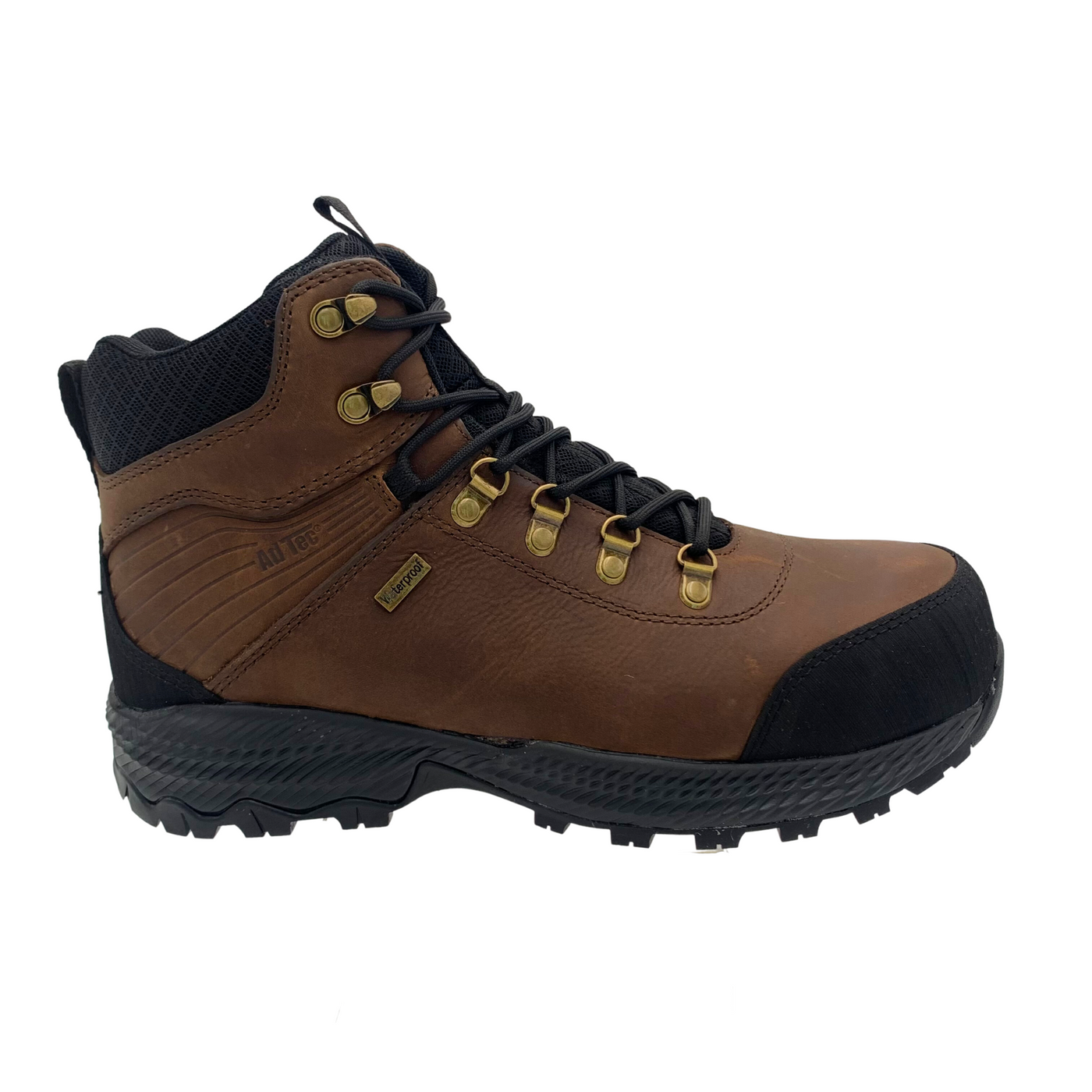 Men 6" Waterproof Work Hiker, Tumbled Leather, Brown - KT1009