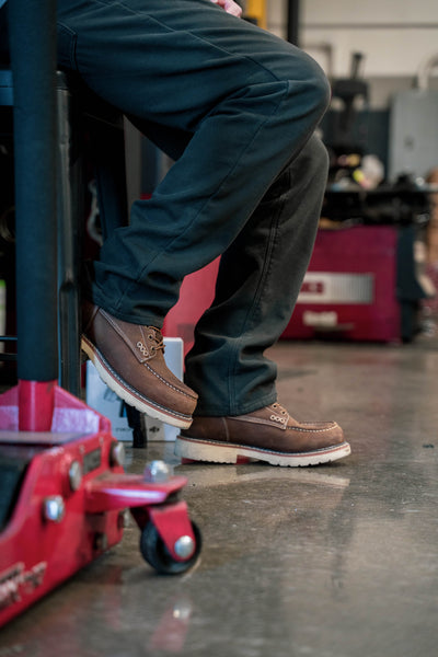 APEX: Men's 8" Moc Toe- Whiskey Brown [Composite Safety Toe] 9182