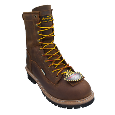 Men's 8" Composite Toe Waterproof Brown Logger - 1020 - Shop Genuine Leather men & women's boots online | AdTecFootWear