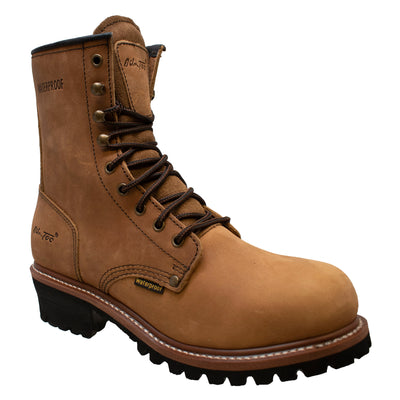 Men's 9" Waterproof Logger Brown - 1427WP - Shop Genuine Leather men & women's boots online | AdTecFootWear