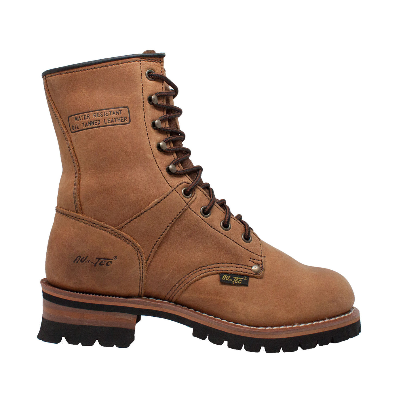 Men's 9" Brown Steel Toe Logger - 1740 - Shop Genuine Leather men & women's boots online | AdTecFootWear