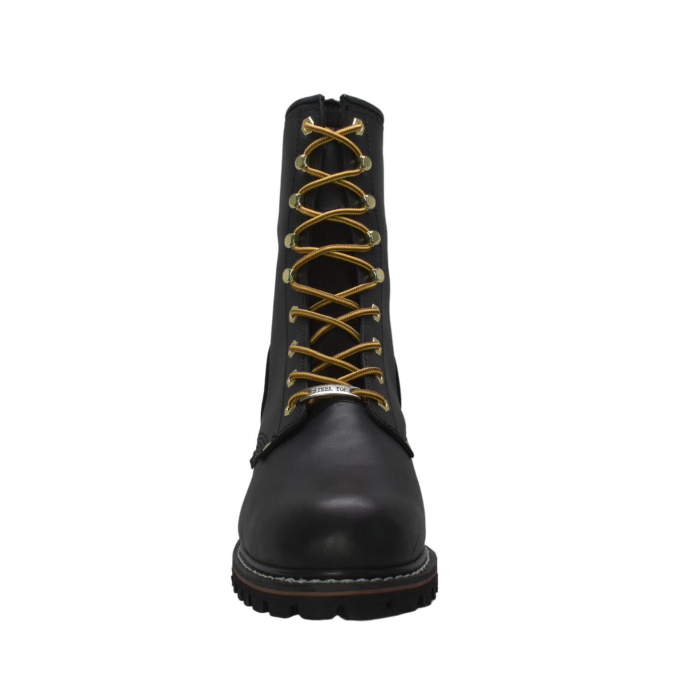 Men's 9" Black Lace Waterproof Steel Toe Logger - 1428WP-BK - Shop Genuine Leather men & women's boots online | AdTecFootWear