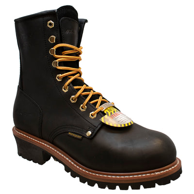 Men's 9" Waterproof Steel Toe Logger Black - 1428WP - Shop Genuine Leather men & women's boots online | AdTecFootWear