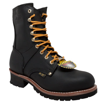 1428- Logger: Men's 9" work boot- Black [Steel Toe]