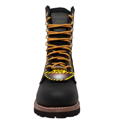 Men's 9" Steel Toe Logger Black - 1428 - Shop Genuine Leather men & women's boots online | AdTecFootWear