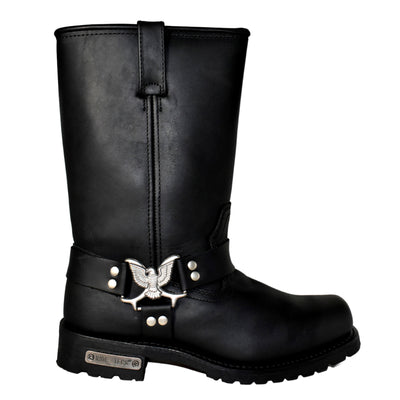 Men's 13" Side Zipper Boot Black - 1442Zipper - Shop Genuine Leather men & women's boots online | AdTecFootWear