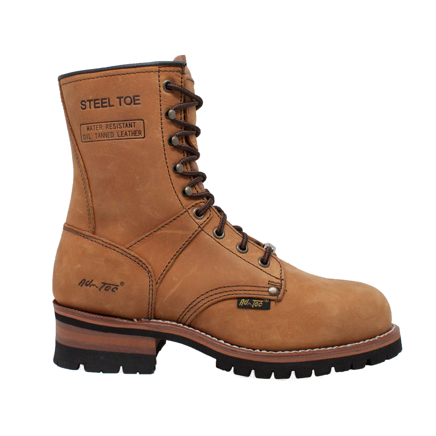 Men s 9 Brown Waterproof Steel Toe Logger 1740WP AdTecFootWear