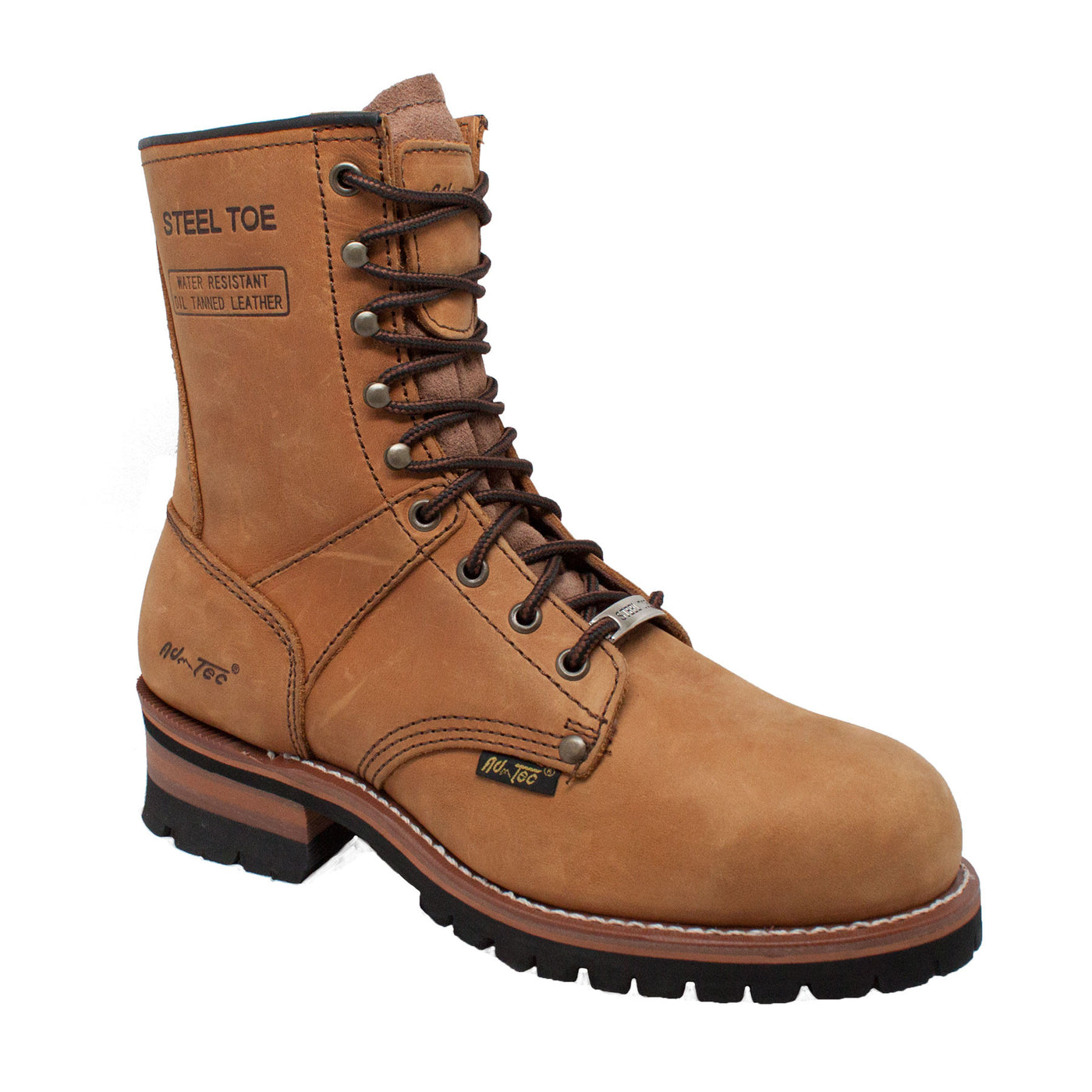 Men's 9" Brown Steel Toe Logger - 1740 - Shop Genuine Leather men & women's boots online | AdTecFootWear