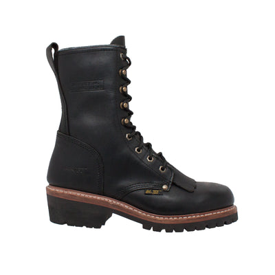 Men's 10" Black Fireman Logger - 1964 - Shop Genuine Leather men & women's boots online | AdTecFootWear
