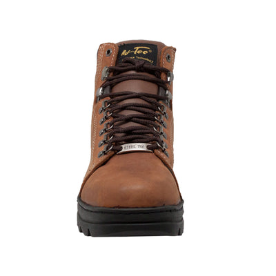 Men's 6" Brown Steel Toe Hiker - 1977 - Shop Genuine Leather men & women's boots online | AdTecFootWear