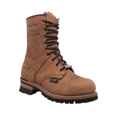 Women's 9" Brown Steel Toe Logger - 2426 - Shop Genuine Leather men & women's boots online | AdTecFootWear