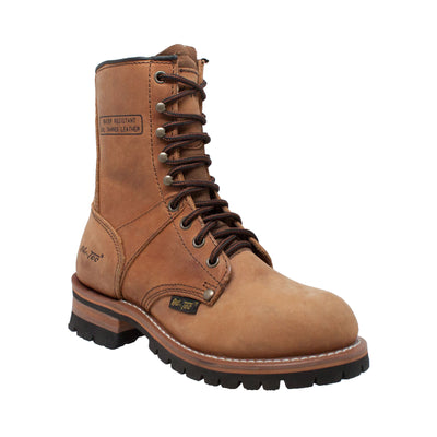 Women's Brown 9" Logger - 2427 - Shop Genuine Leather men & women's boots online | AdTecFootWear