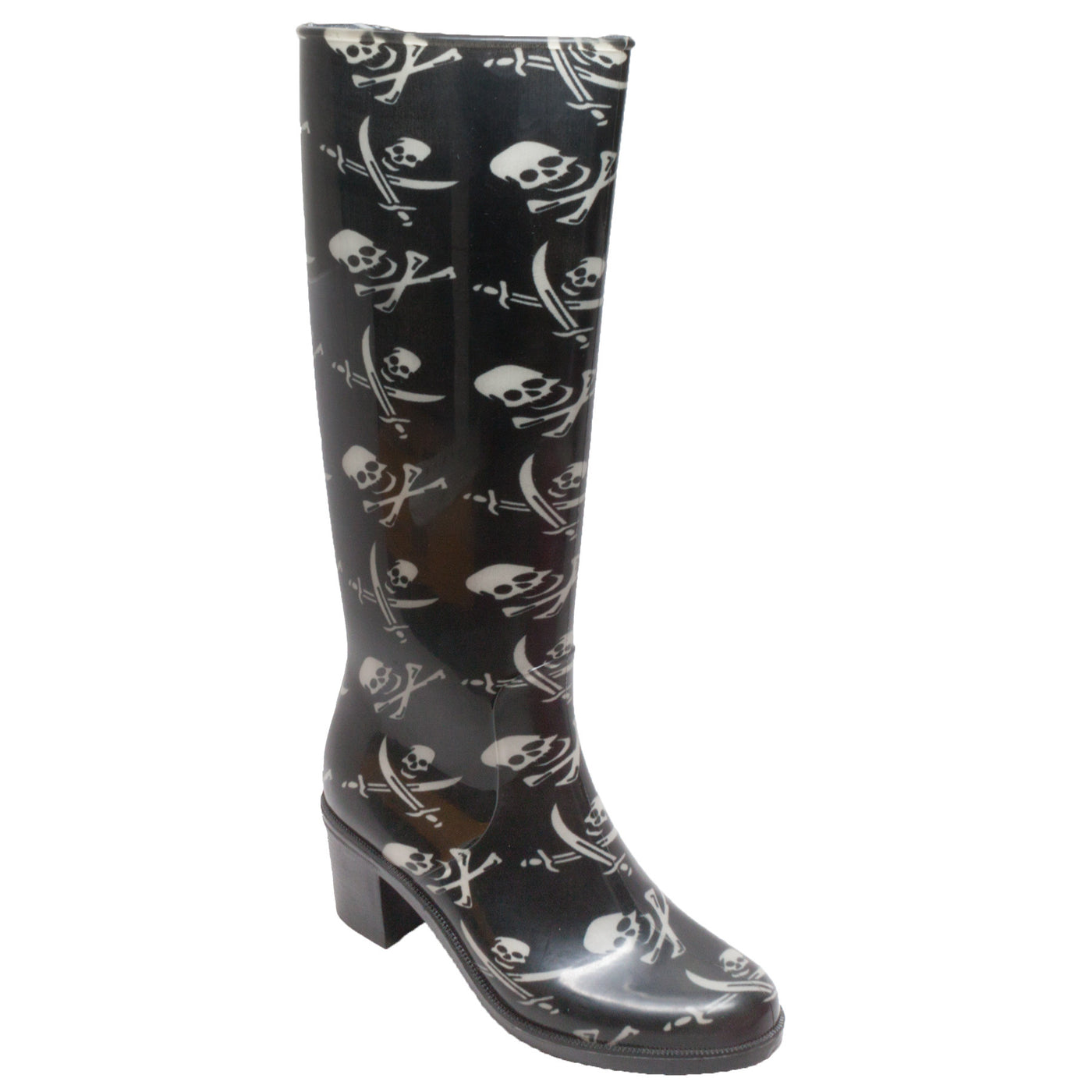 Women 16" Fashion Rain Boot Black - 8475 - Shop Genuine Leather men & women's boots online | AdTecFootWear