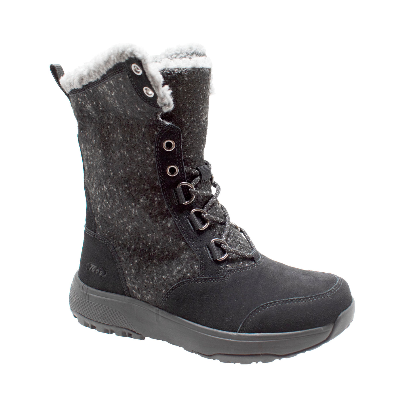 Women's Black Microfleece Lace Winter Boot - Shop Genuine Leather men & women's boots online | AdTecFootWear