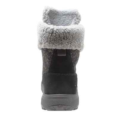 Women's Black Microfleece Lace Winter Boot - Shop Genuine Leather men & women's boots online | AdTecFootWear