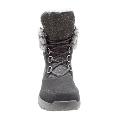 Women's Black Microfleece Lace Winter Boot - Shop Genuine Leather men & women's boots online | AdTecFootWear