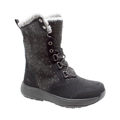 Women's Black Microfleece Lace Winter Boot - Shop Genuine Leather men & women's boots online | AdTecFootWear