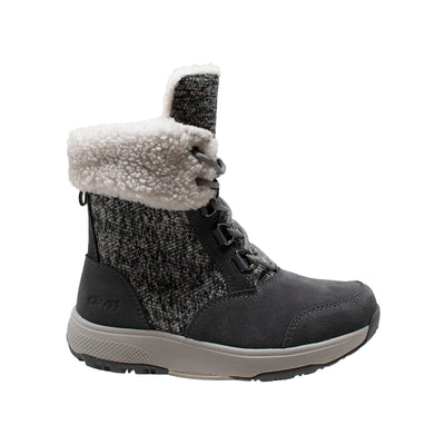 Women's Grey Microfleece Lace Winter Boot - Shop Genuine Leather men & women's boots online | AdTecFootWear