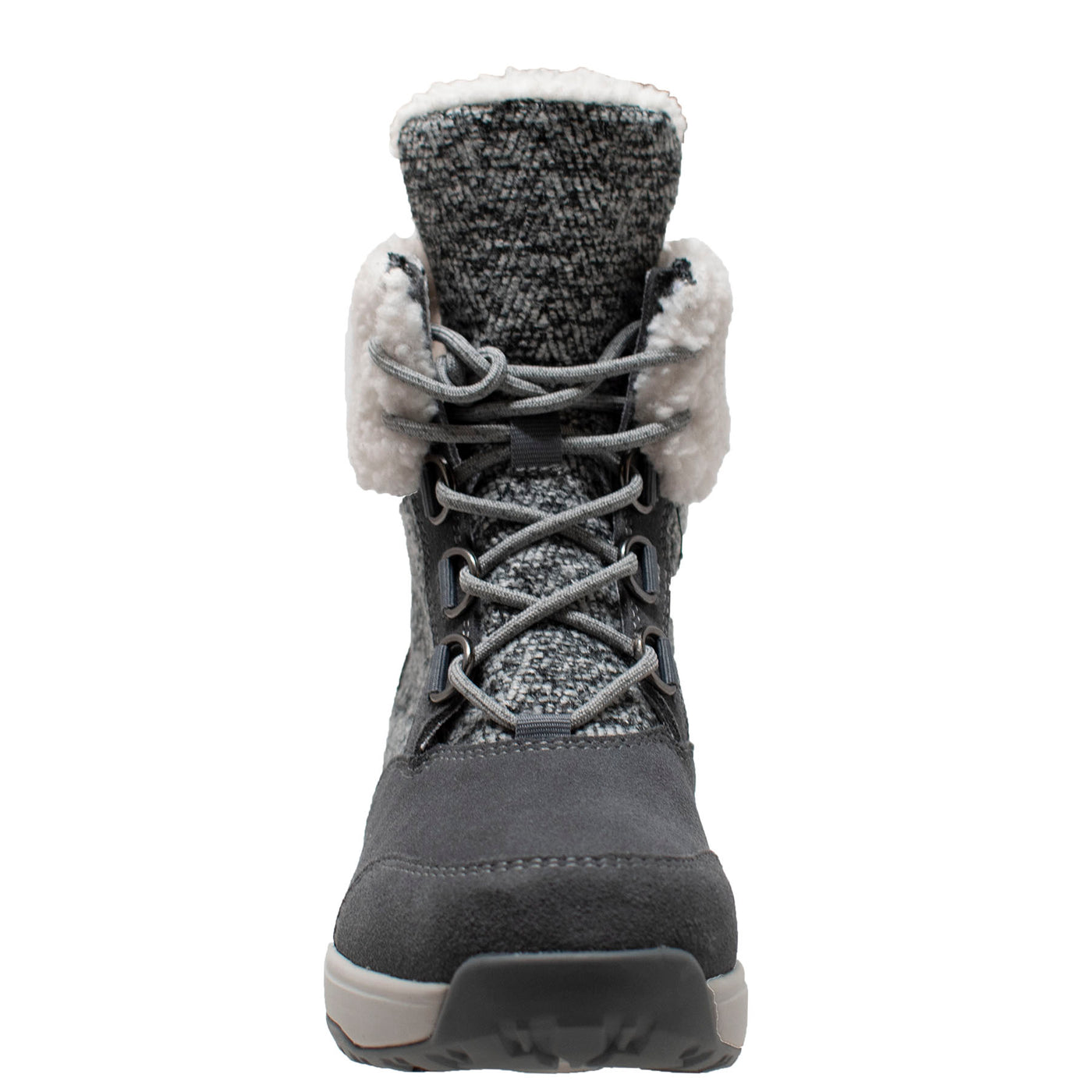 Women's Grey Microfleece Lace Winter Boot - Shop Genuine Leather men & women's boots online | AdTecFootWear