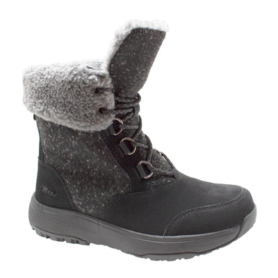 Women's Black Microfleece Lace Winter Boot - Shop Genuine Leather men & women's boots online | AdTecFootWear