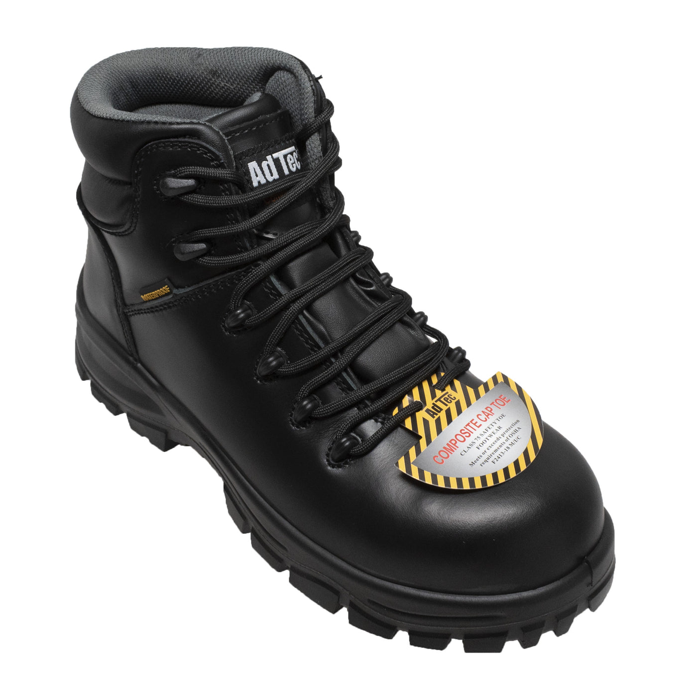 Women's 6" Black Waterproof Cap Toe Work Boot - 8903-BK - Shop Genuine Leather men & women's boots online | AdTecFootWear