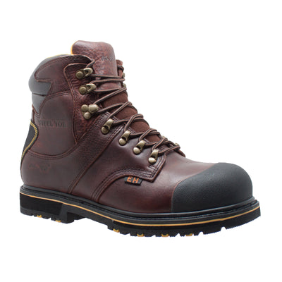 Men's 6" Steel Toe Waterproof Work Boot Dark Brown - 9722 - Shop Genuine Leather men & women's boots online | AdTecFootWear