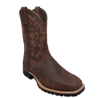 Men's 12" Steel Toe Work Western Brown - 9858 - Shop Genuine Leather men & women's boots online | AdTecFootWear