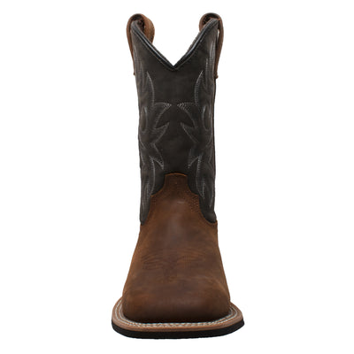 Men's 12" Work Western Square Toe Black/Brown - 9859 - Shop Genuine Leather men & women's boots online | AdTecFootWear