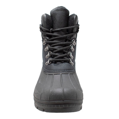 Mens Black Nylon Lace Up Winter Boots - Shop Genuine Leather men & women's boots online | AdTecFootWear