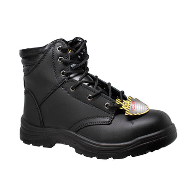 Men's 6" Black Steel Toe Work Boots - 9894 - Shop Genuine Leather men & women's boots online | AdTecFootWear
