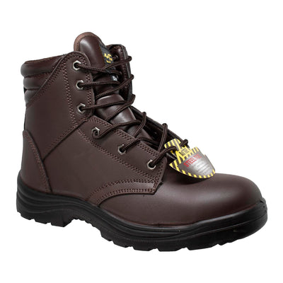 Men's 6" Brown Steel Toe Work Boots - 9895 - Shop Genuine Leather men & women's boots online | AdTecFootWear