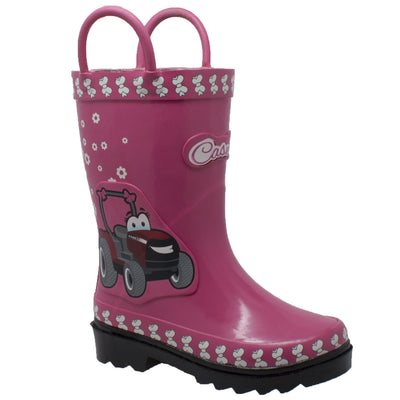 Toddler's 3D "Fern Farmall" Rubber Boot Pink - CI-5004 - Shop Genuine Leather men & women's boots online | AdTecFootWear