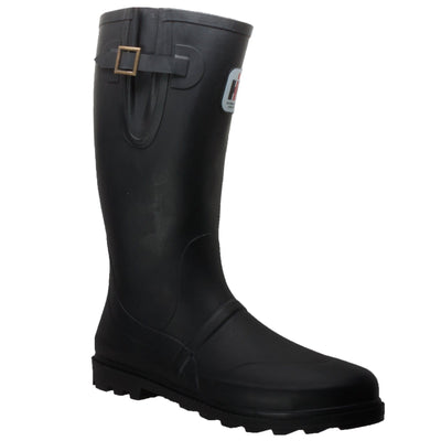 Men's Expandable Calf Rubber Boot Black - IH-1002 - Shop Genuine Leather men & women's boots online | AdTecFootWear