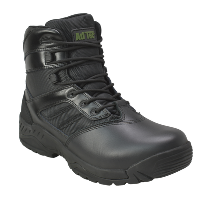 Urban PDU - Men's 6" Black Leather Tactical Boot w/ Side Zipper - KT1001