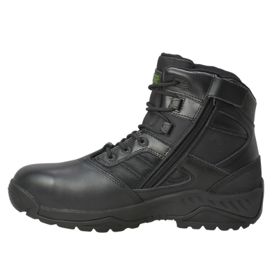 Urban PDU - Men's 6" Black Leather Tactical Boot w/ Side Zipper - KT1001