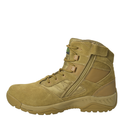 Sandbox - Men's 6"  Coyote Suede Leather Tactical Boot w/ Side Zipper - KT1003