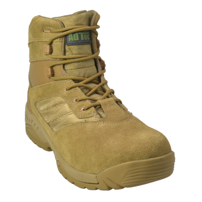 Sandbox - Men's 6"  Coyote Suede Leather Tactical Boot w/ Side Zipper - KT1003