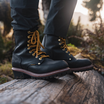 Men's 9" Steel Toe Logger Black - 1428 - Shop Genuine Leather men & women's boots online | AdTecFootWear